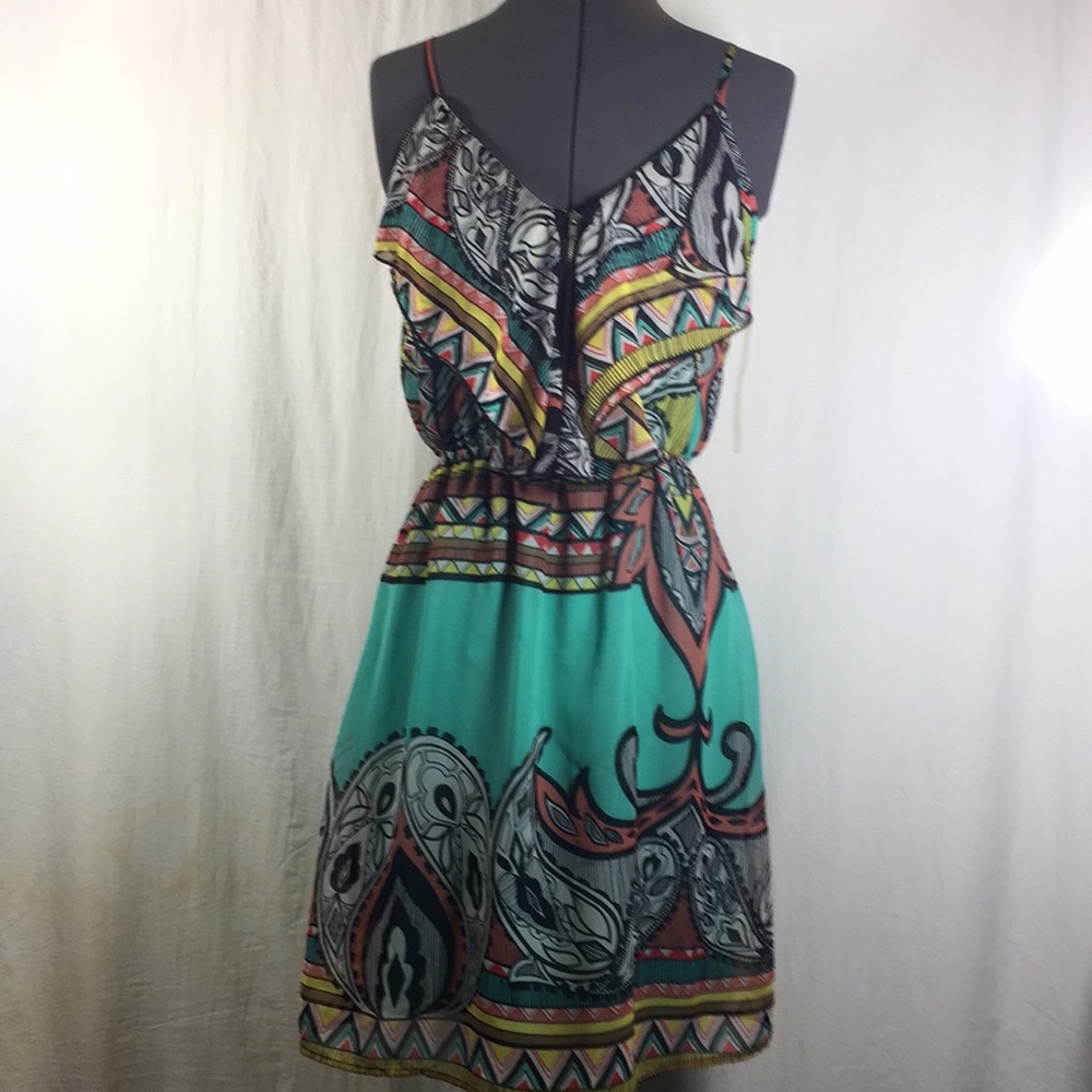 Hello Miss Spaghetti Strap Multi Colored Dress